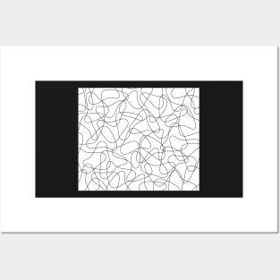 Abstract geometric pattern - black and white. Posters and Art